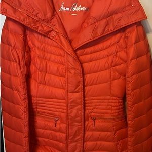 Sam Edelman Women's Orange Puffer Jacket- bright orange